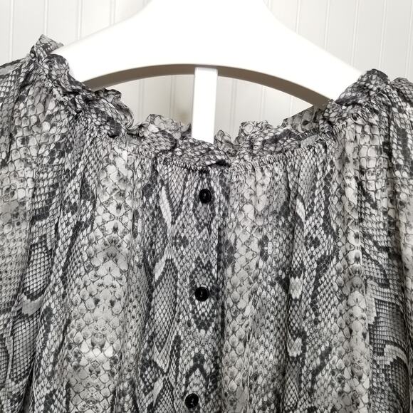 Vintage Havana Snakeskin Off Shoulder Top Small - Picture 6 of 10